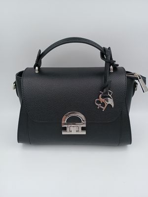 Stijlvolle handtas in zwart kalfsleder