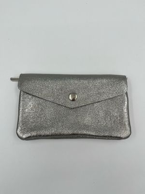 Zilver medium portemonnee in leder