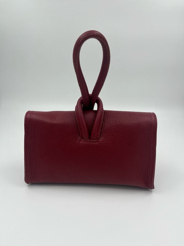 Originele Minibag Clutch in robijnrood kalfsleder