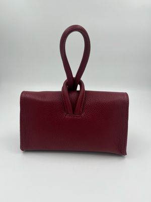 Originele Minibag Clutch in robijnrood kalfsleder