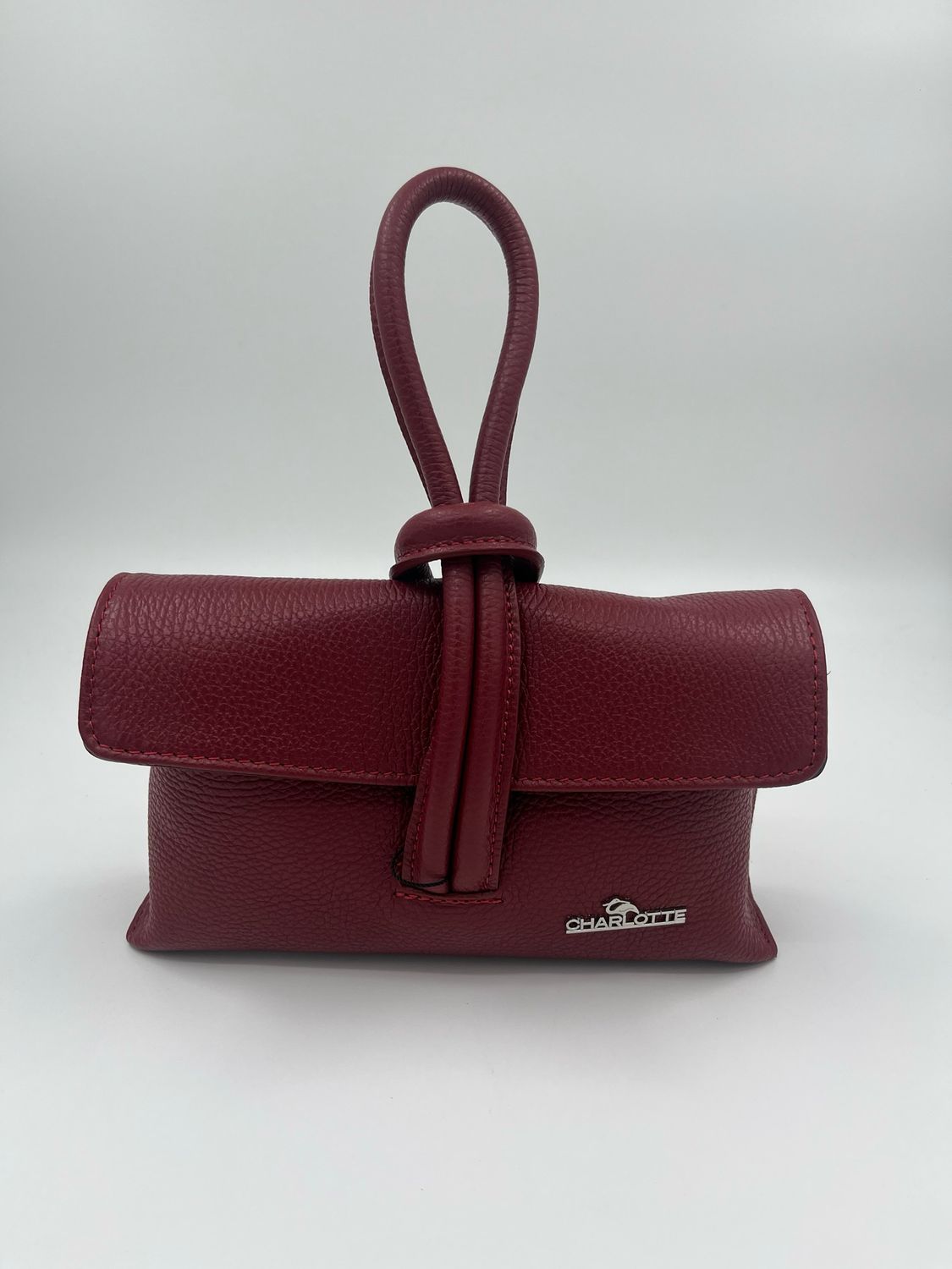 Originele Minibag Clutch in robijnrood kalfsleder