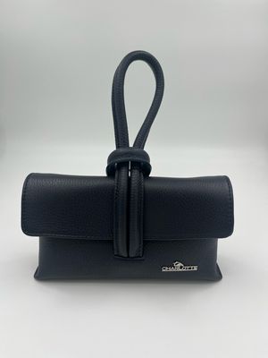 Originele Minibag Clutch in blauw kalfsleder