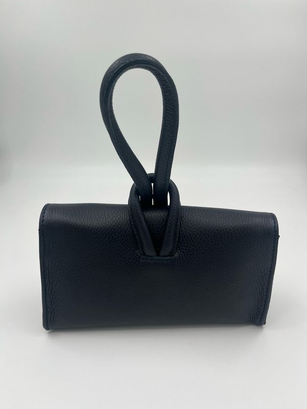 Originele Minibag Clutch in blauw kalfsleder