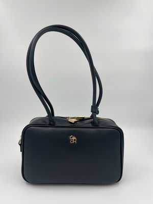 Stijlvolle handtas in fijn blauw kalfsleder