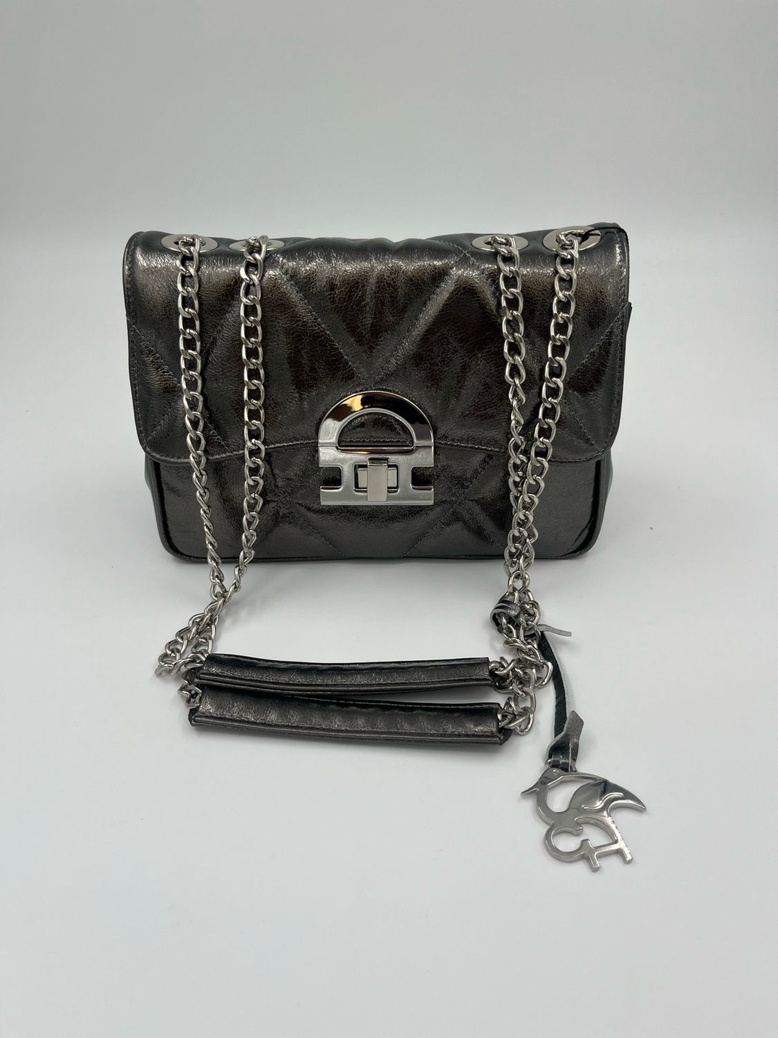 Feestelijke schoudertas Matelasse in kalfsleder