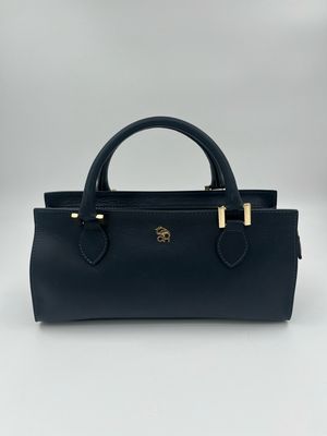 Klassevolle handtas in blauw kalfsleder