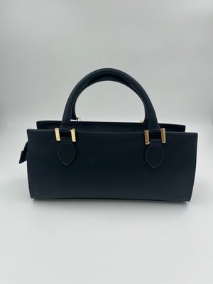 Klassevolle handtas in blauw kalfsleder