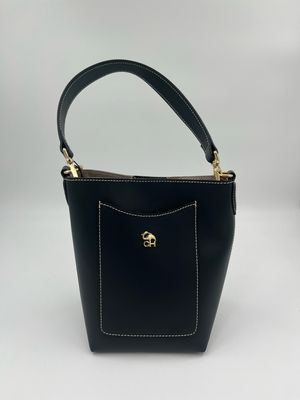 Klassevolle handtas in fijn blauw kalfsleder