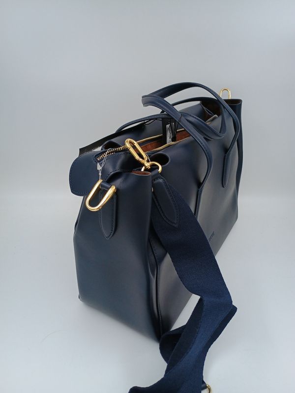 Classy City Bag handtas in blauw kalfsleder