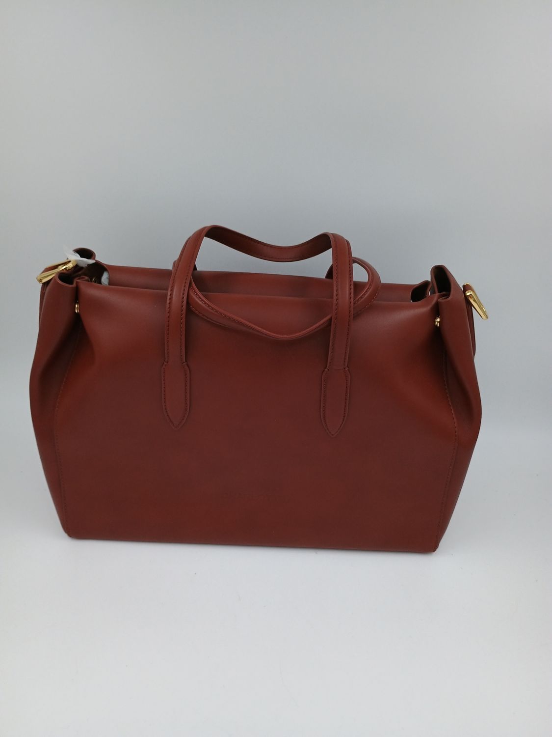 Classy ruime handtas in bruin kalfsleder