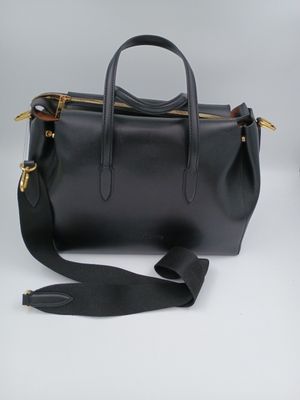 Classy ruime handtas in zwart kalfsleder