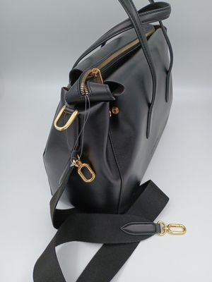 Classy ruime handtas in zwart kalfsleder