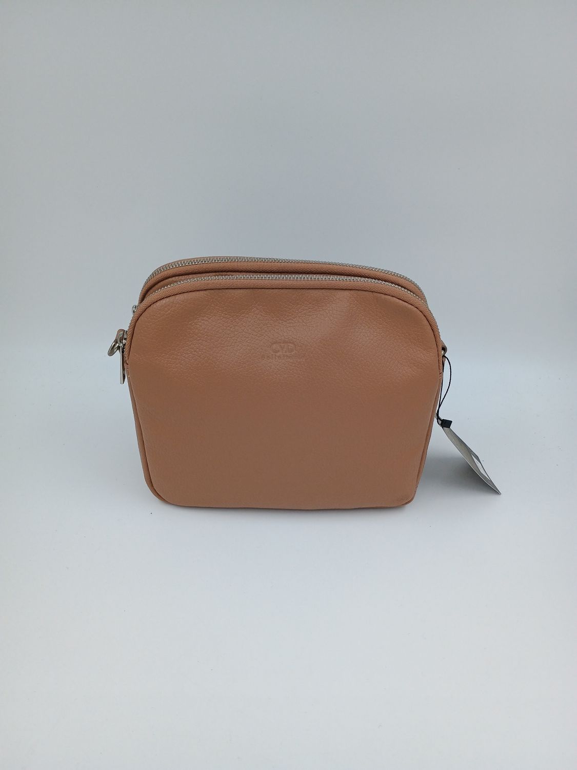 Praktische schoudertas in mokka kalfsleder