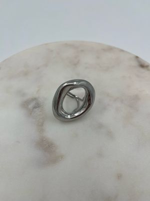 Chunky Oval Ring Big Zilver