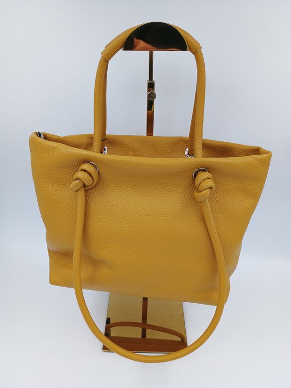 Purpurea 0669 Mosterdkleurige Handtas in Kalfsleder