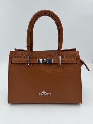 Purpurea 0596 Handtas Kelly Model met schouderriem Natuurleer