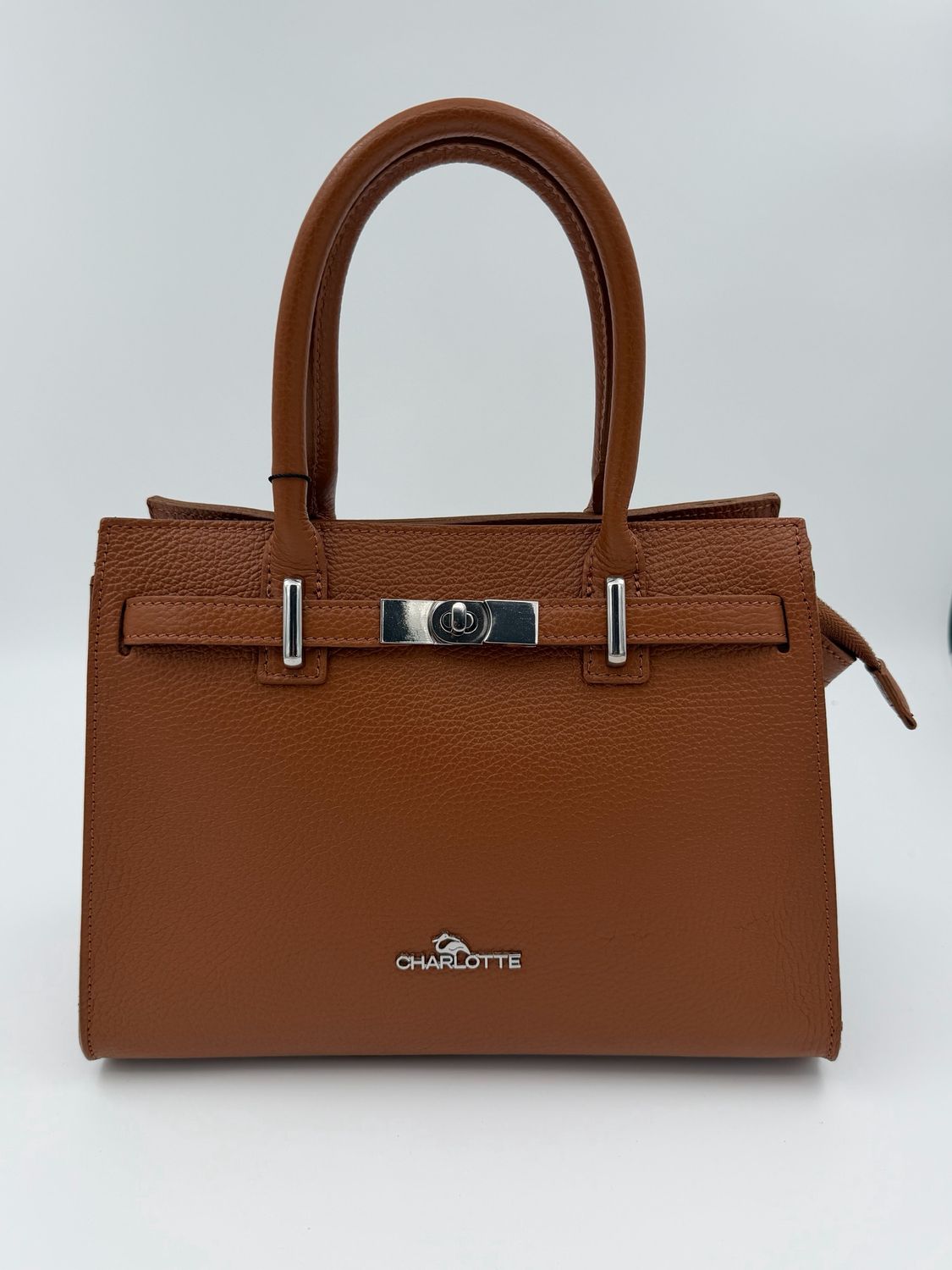 Purpurea 0596 Handtas Kelly Model met schouderriem Natuurleer