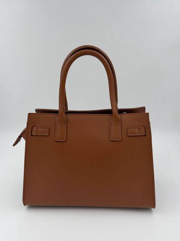 Purpurea 0596 Handtas Kelly Model met schouderriem Natuurleer