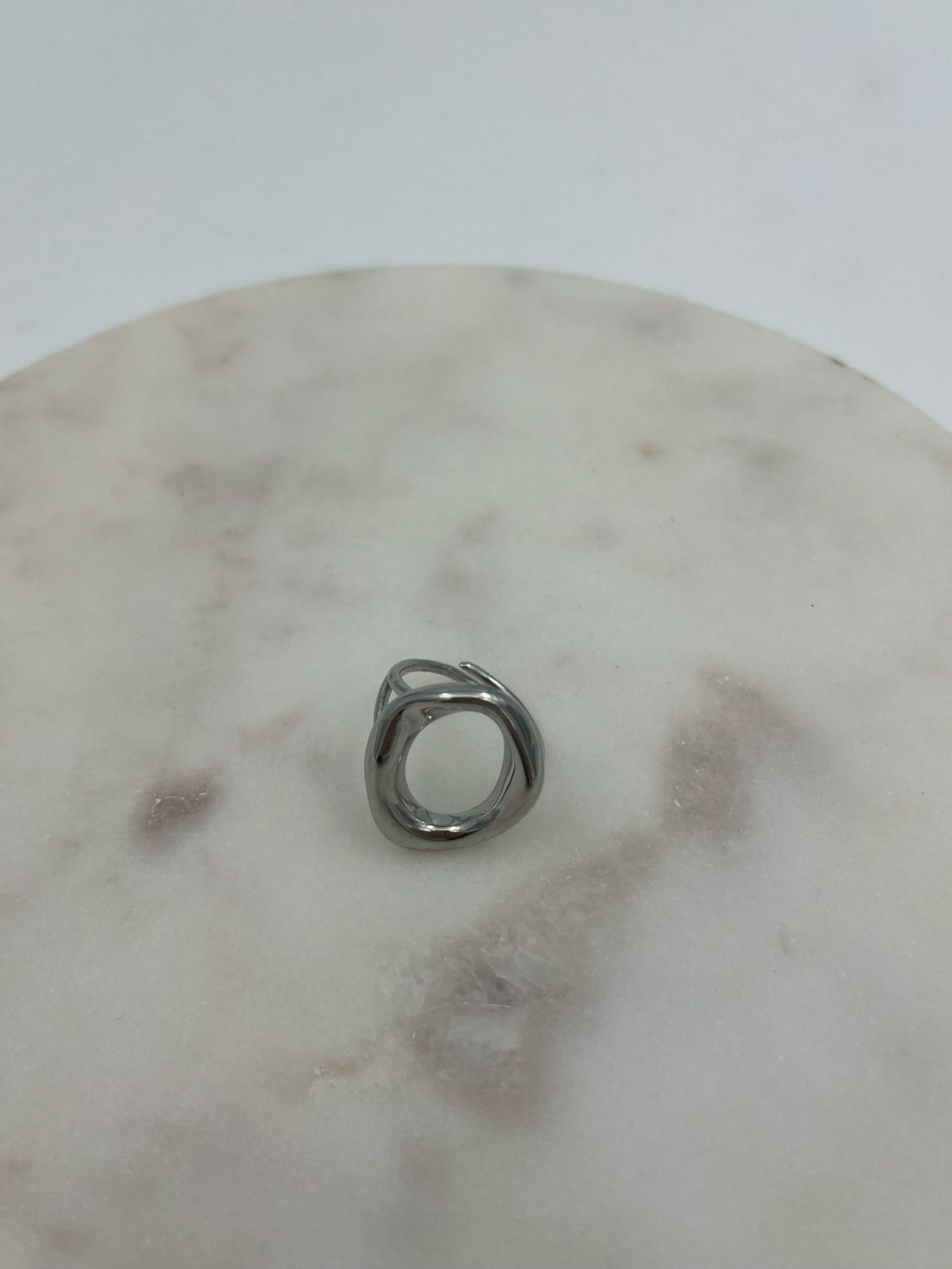 Chunky Oval Ring Small Zilver
