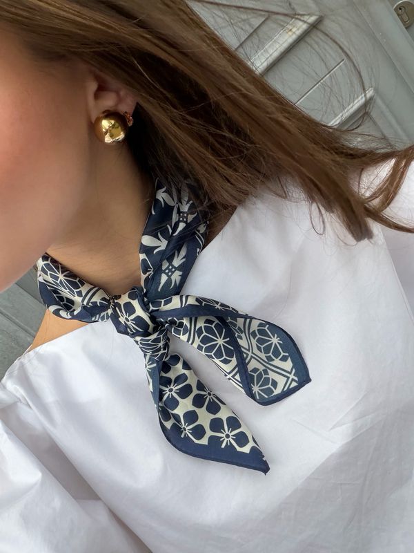 Blue White Double wear Scarf