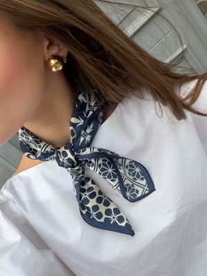 Blue White Double wear Scarf