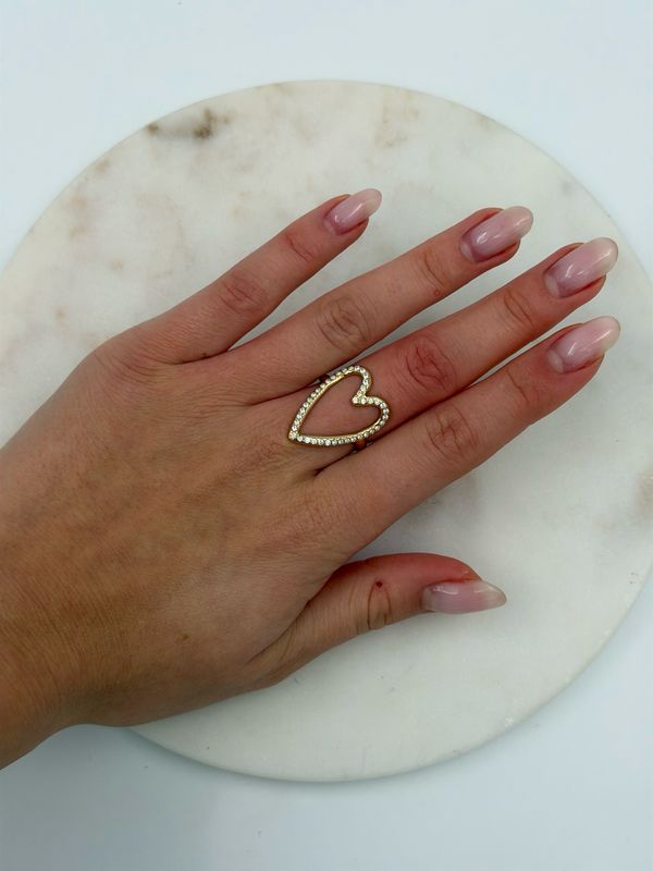 Shiny Open Heart ring