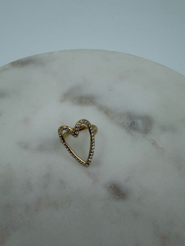 Shiny Open Heart ring