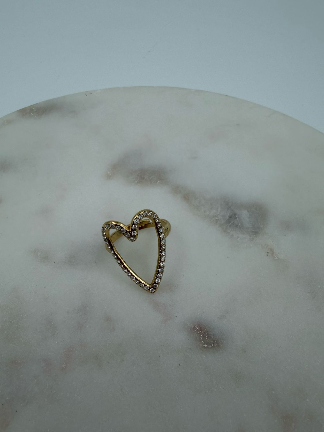 Shiny Open Heart ring