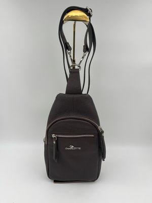 Purp 0632 Chocolade bruin leder mini rugzak