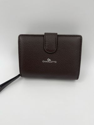 Purp 8086 Chocoladekleurige Leder portemonnee