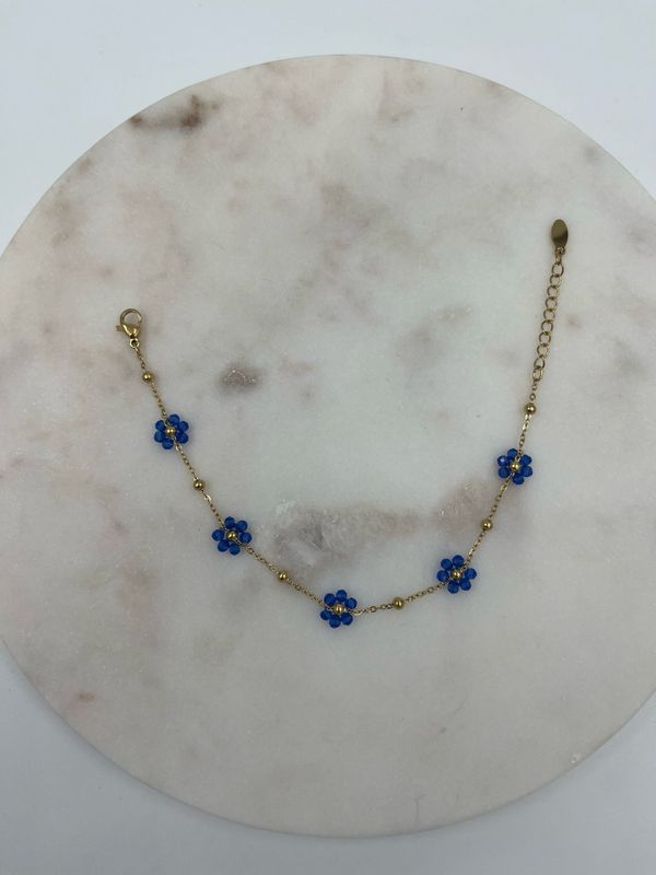 Flowery Bracelet Blue
