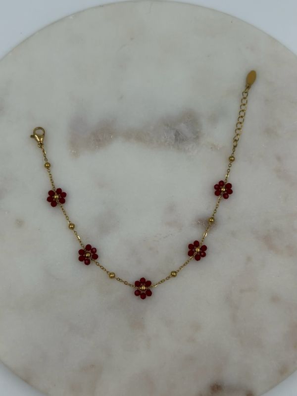 Flowery Bracelet Bordeaux