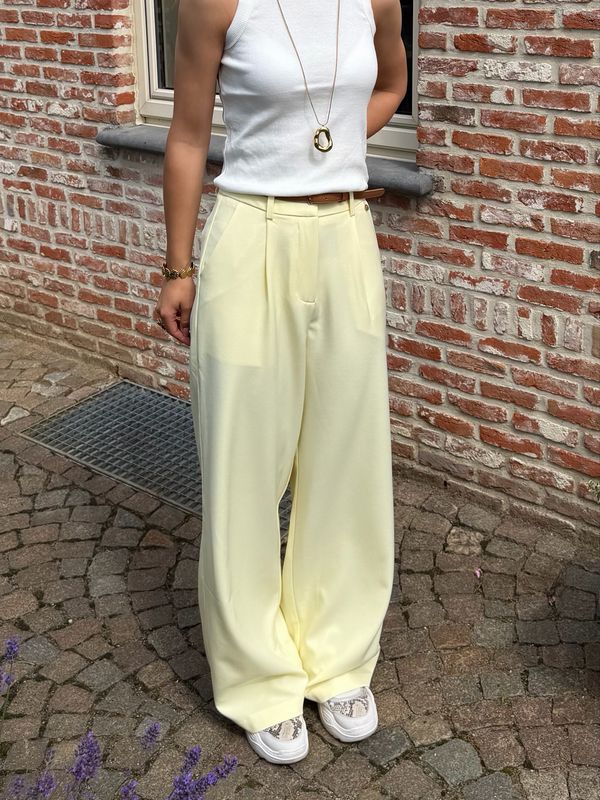 Cecila Pantalon Classic Boter Geel
