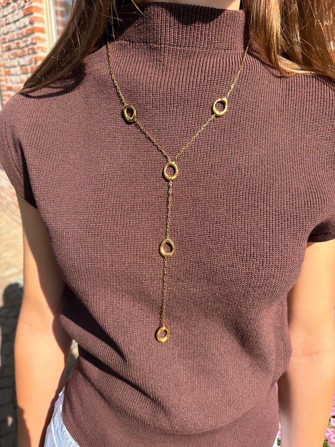 Multi Oval Necklace Long