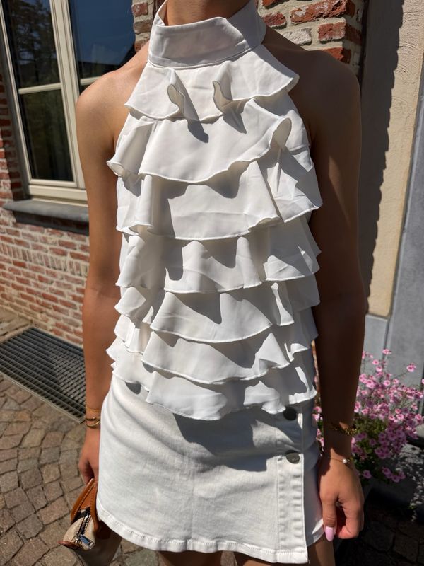 Ruffle Top White
