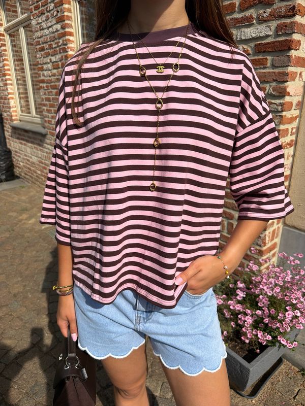 Striped Tee Open Back
