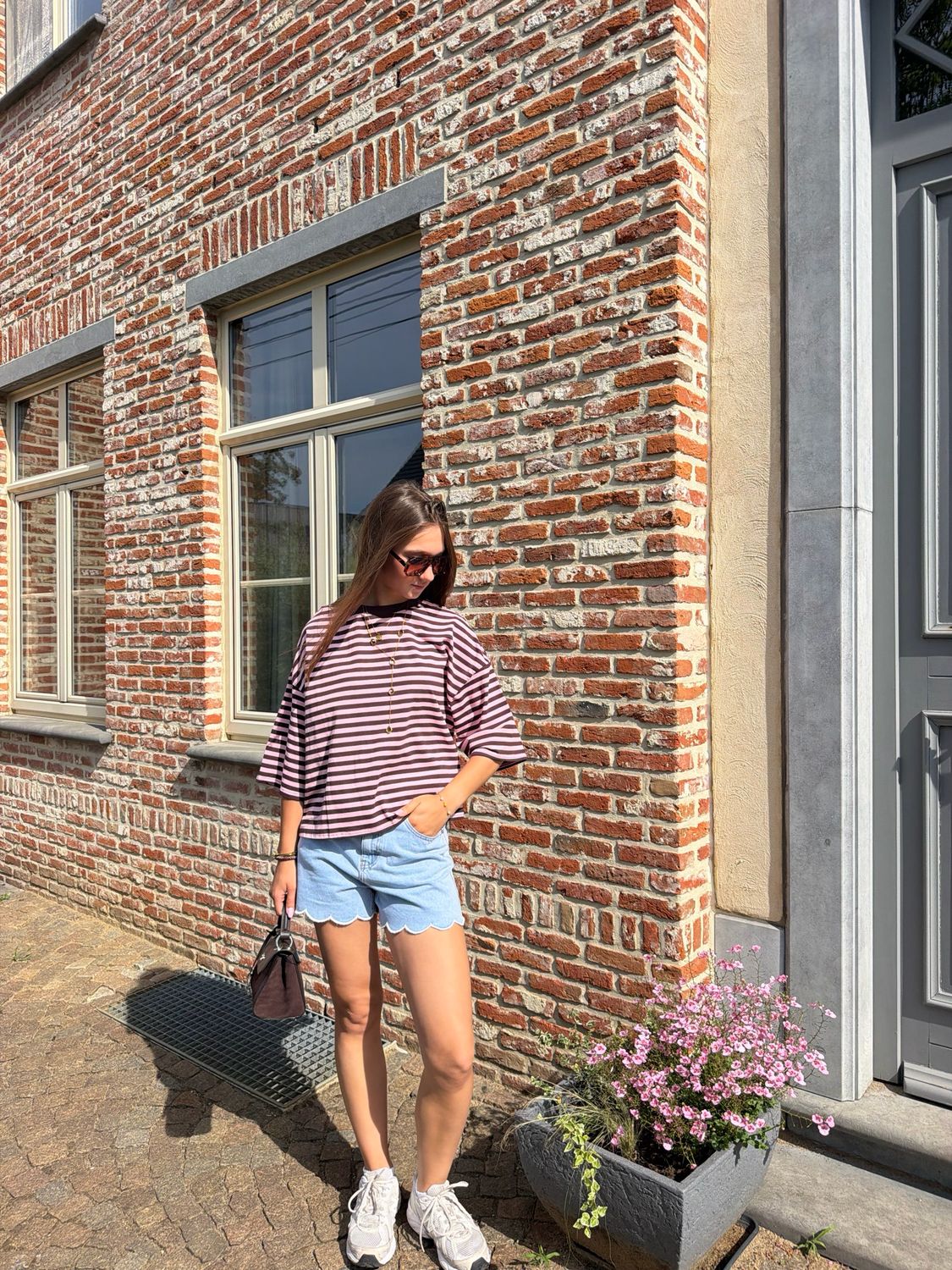 Striped Tee Open Back