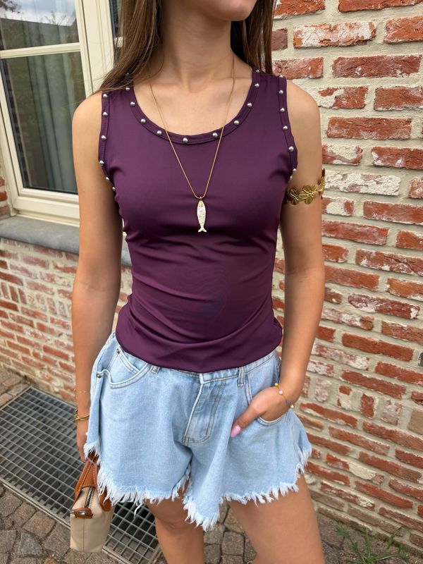 Studs Top Soft Bordeaux