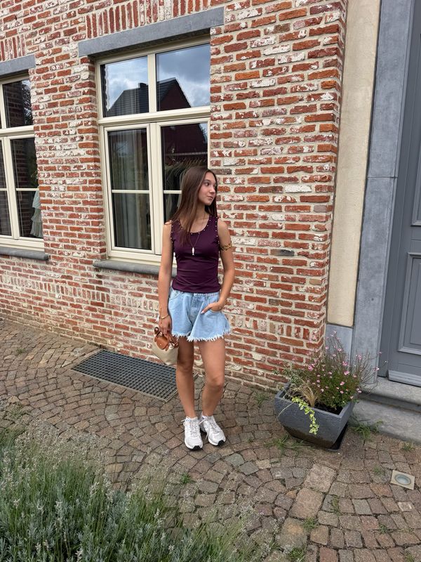 Studs Top Soft Bordeaux