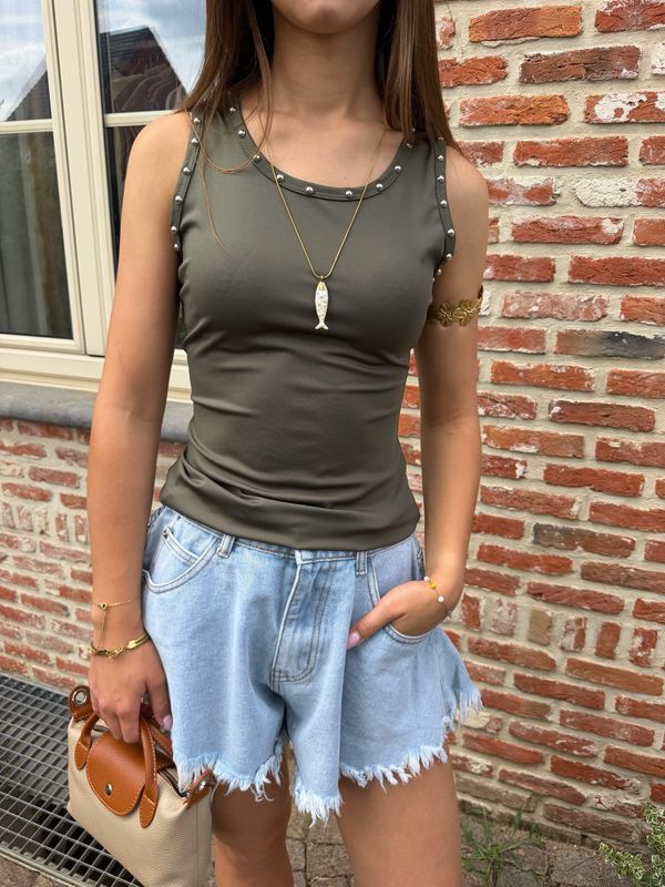 Studs Top Soft Khaki