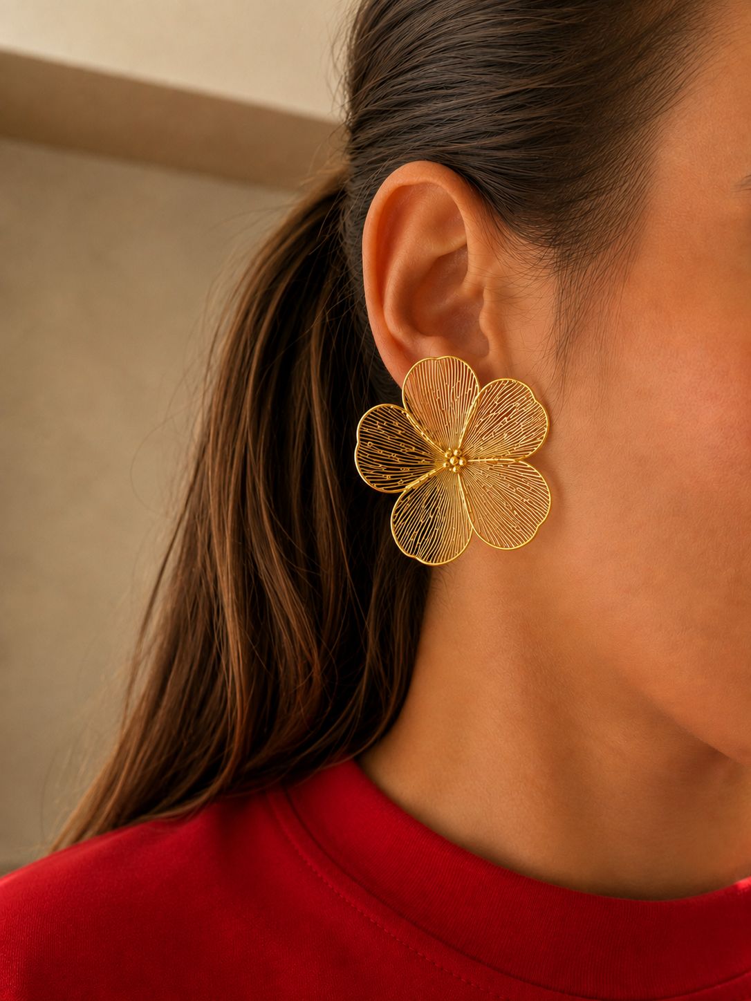 Big Flower Earings