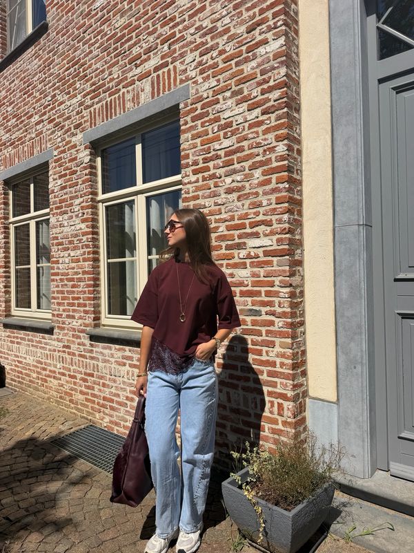Lace Tee Bordeaux