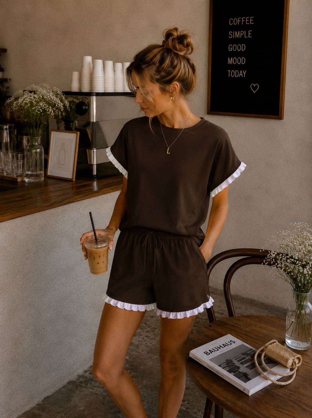 Lounge Set Lace Bruin