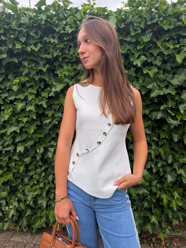 Button Top White