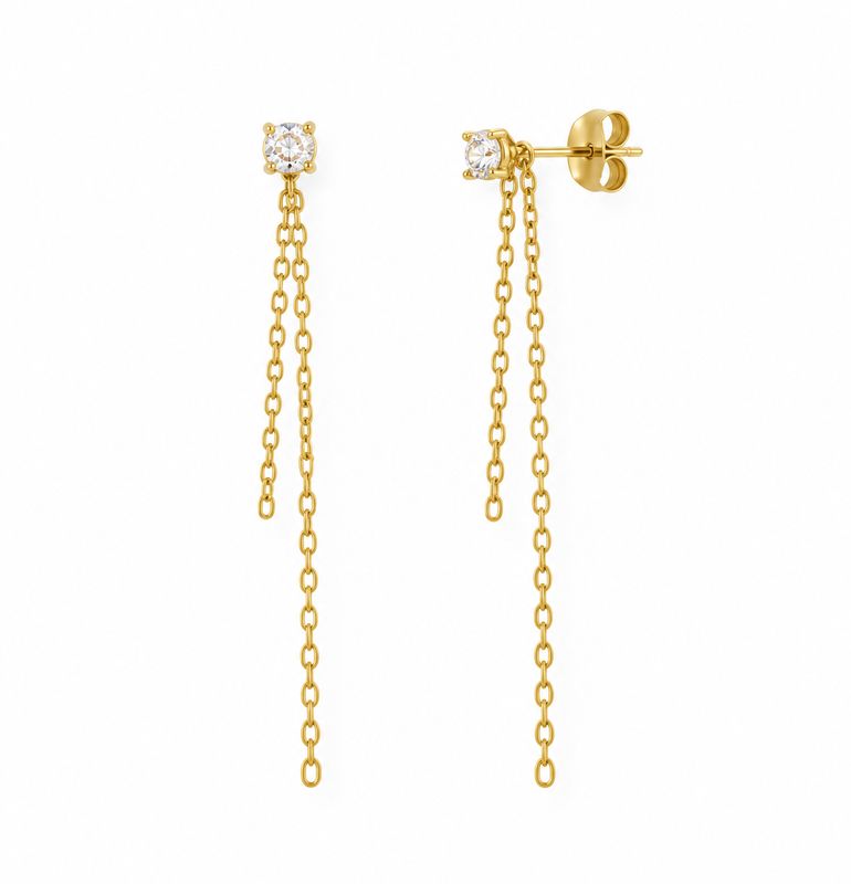 Long Double Chain Earings