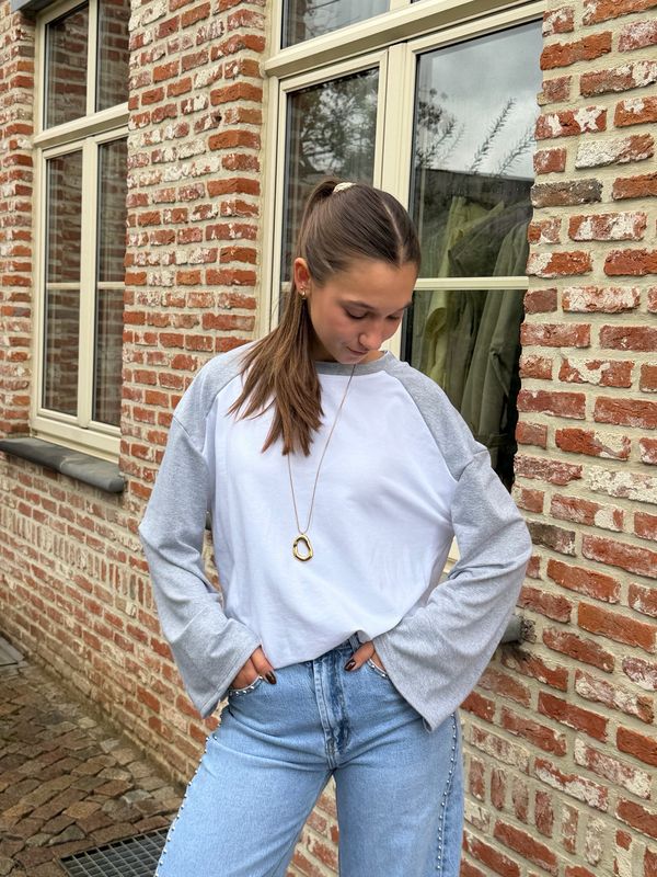 Baseball Longsleeve Grey x White