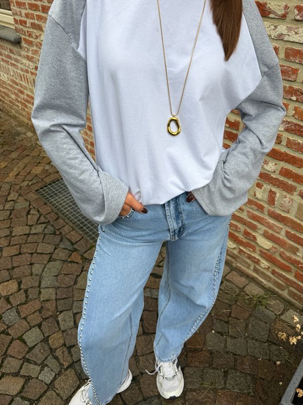 Baseball Longsleeve Grey x White