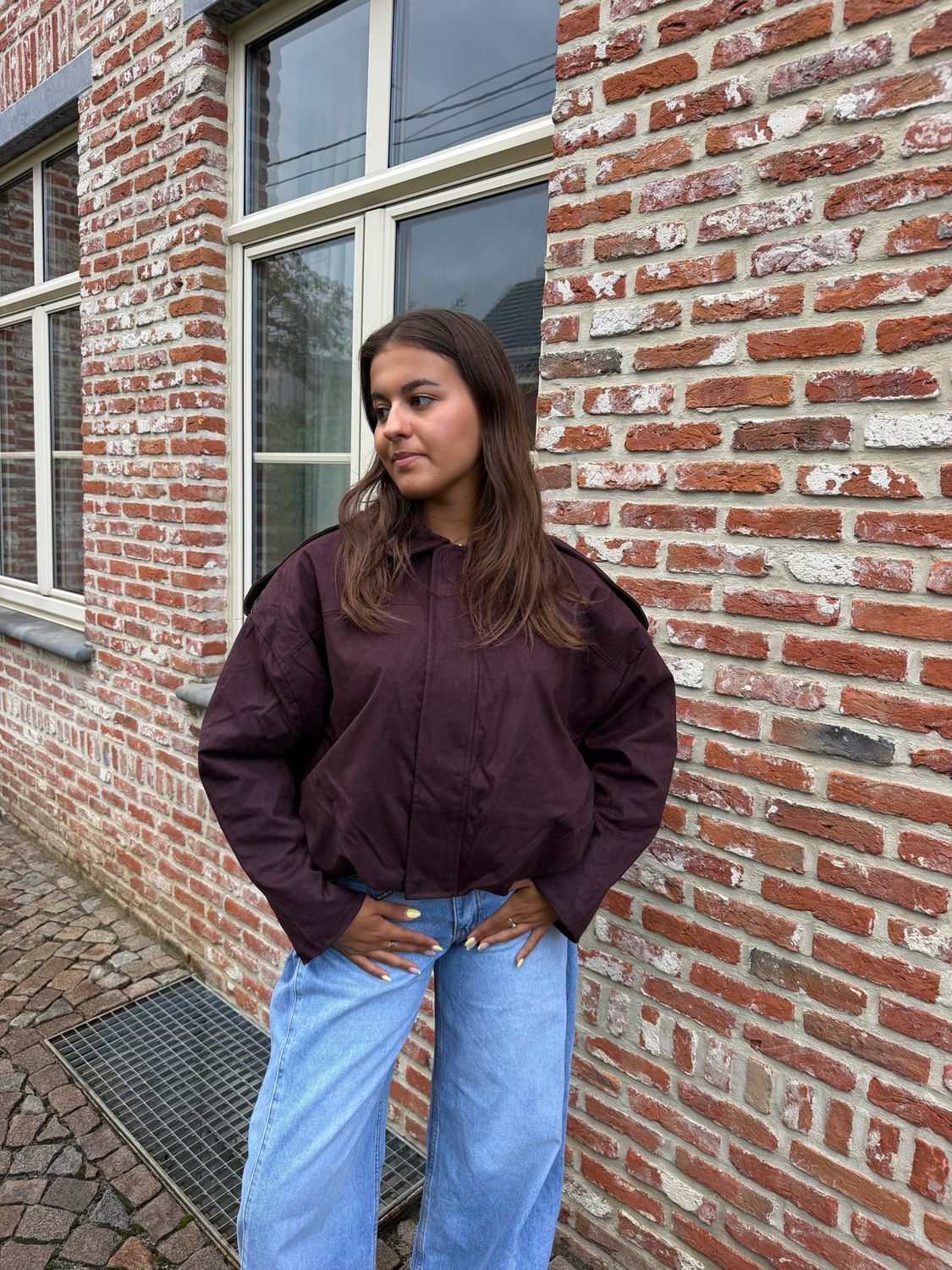 Lou Padded Bomber Jacket Burgundy