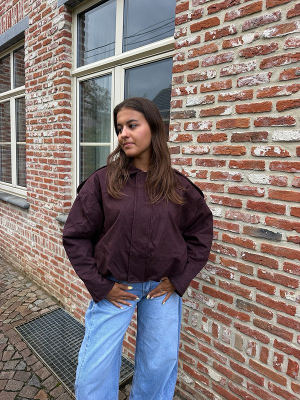 Lou Padded Bomber Jacket Burgundy