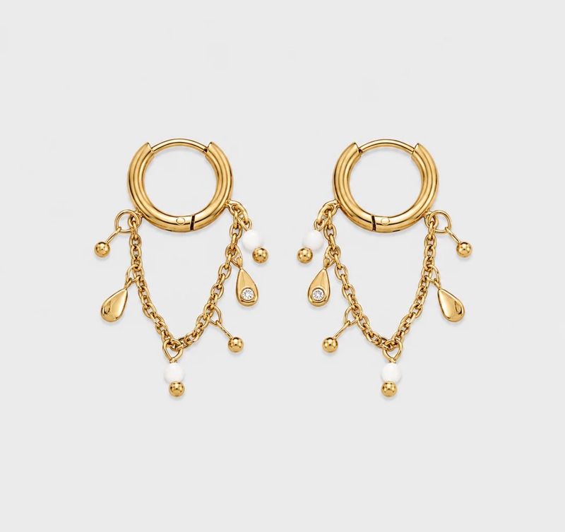 Lou Earings White x Gold